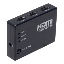 Powermaster pm-6853 3 giriş 1 çikiş hdmi switcher toplayici kumandali adaptörsüz
