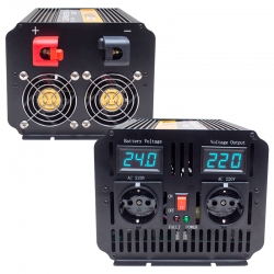 Powermaster pwr1800-24 çift dijital ekran 24 volt - 1800 watt modified sinus wave inverter