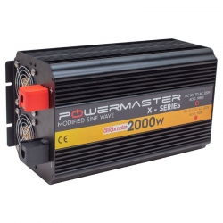 Powermaster pwr2000-12 çift dijital ekran 12 volt - 2000 watt modified sinus wave inverter
