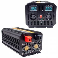Powermaster pwr2000-12 çift dijital ekran 12 volt - 2000 watt modified sinus wave inverter