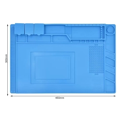 Powermaster s-160 isiya dayanikli silikon tamir onarim lehim mati pedi magnetli-antistatik (45x30 cm)