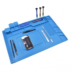 Powermaster S-160 Isıya Dayanıklı Silikon Tamir Onarım Lehim Matı Pedi Magnetli-Antistatik (45X30 CM)