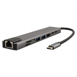 Powermaster Type-C 8İn1 HDMI Çok Fonksiyonlu USB 3.0 Dock Station (Macbook - PC - Playstation - Xbox)