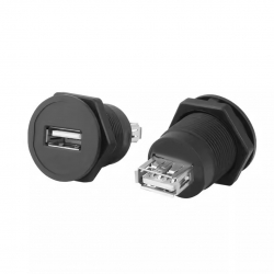 Powermaster usb-01c-bk 22 mm pano tip siyah usb a dişi soket