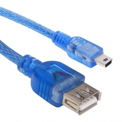Powermaster Usb 5 Pin Erkek-Usb Dişi 30 Cm Şeffaf İpod Kablosu