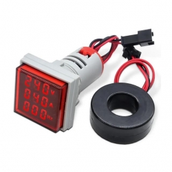 Powermaster Voltampermetre 50-500V 0-100A AC Kare Kırmızı (AD22-22VAS)