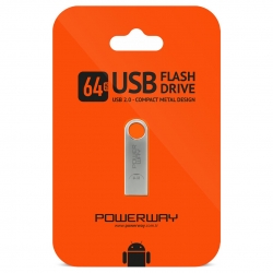Powerway 64 gb metal usb 2.0 flash bellek