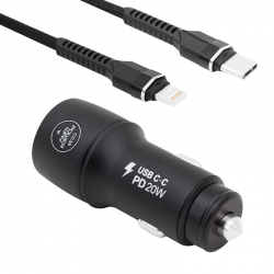 Powerway cc35 yeni nesil usb-c (iphone to type-c) araç şarj seti (pd18w)