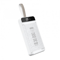 Powerway qc30 30000 mah pd22.5w 3 usb dijital ekran siyah powerbank