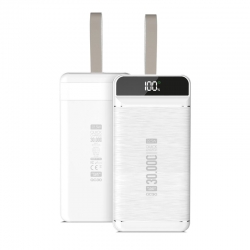 Powerway qc30 30000 mah pd22.5w 3 usb dijital ekran siyah powerbank