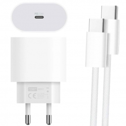 Powerway rxs27 20 watt type-c şarj başlik adaptörü + kablo seti (apple 15 pro-promax uyumlu)