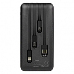 Powerway TX108 Dijital Göstergeli 4 Çıkışlı 10000 Mah Powerbank Siyah