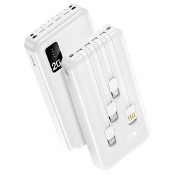 Powerway TX209 20.000Mah Kablolu Dijital Göstergeli Fenerli Powerbank Dahili Telefon Stand (MİCRO - TYPE C - LİGHTNİNG)