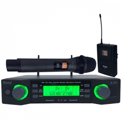 Roof r-203 1 el + 1 yaka 2 kanal uhf telsiz mikrofonu