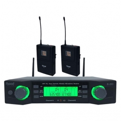 Roof R-203 2 Yaka 2 Kanal Kablosuz UHF Telsiz Mikrofon