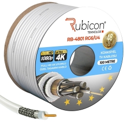 Rubicon rb-4801 anten kablosu rg6 u4 48 tel 100 metre