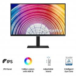 Samsung ls27a600nwmxuf 27 qhd 16:9 75hz 5 ms freesync (display+hdmi+usb hub) pivot ips monitör