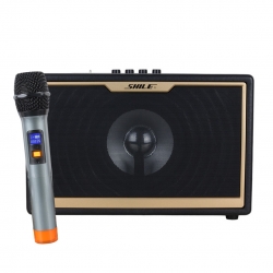 Shile sd-1 el mikrofonlu kumandali usb+sd+bt seyyar portatif anfi