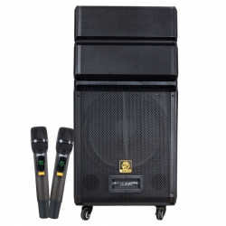 Shile sl-1612b iki el mikrofonlu kumandali usb+sd+bt+fm taşinabilir hoparlör