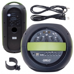 Shile SL-2019A El Mikrofonlu-Kumandalı USB/SD/BT Işıklı Taşınabilir Şarjlı Seyyar Anfi