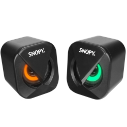 Snopy sn-83u led işikli 2w*2ch siyah usb 2.0 rgb işikli gaming 1+1 mini speaker hoparlör