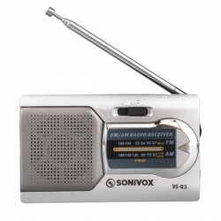 Sonivox vs-r3 gümüş renk cep tipi analog fm radyo