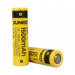 Sunkko 3.7 volt 1500 mah 18650 şarj edilebilir pil (tekli)