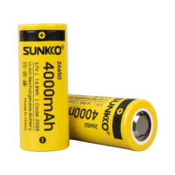 Sunkko 3.7 volt 4000 mah 26650 şarj edilebilir pil (tekli)