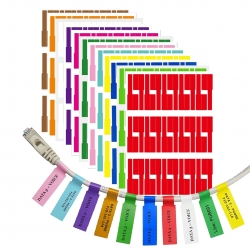 Sunup renkli kablo isimlendirme etiketleri - dayanikli ve yirtilmaz opak etiket (tek sayfa 30lu)