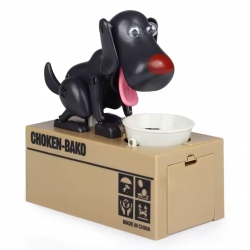 Sunup sensörlü para yiyen köpek model bozuk para kumbarasi (siyah renk)