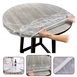Sunup sn-24899 pvc şeffaf yuvarlak masa örtüsü su geçirmez alez etkinlik örtüsü 10 adet 120cm