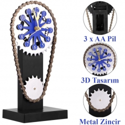 Sunup sn-25310 dönen zincir dişli dekoratif saat