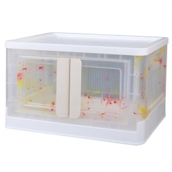 Sunup SN-25883 72L Katlanabilir Plastik Saklama Kutusu Renkli Kapaklı Tekerlekli 40X64x37cm