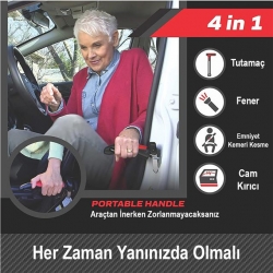 Sunup SN-26713 Araç İniş Destek Kolu Cam Kırıcı Fener Emniyet Kemeri Kesici Çok Fonksiyonlu
