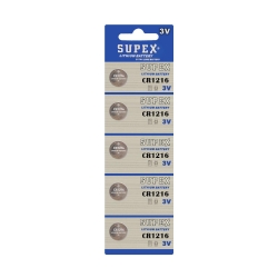 Supex pil düğme 1216 3v 5li paket