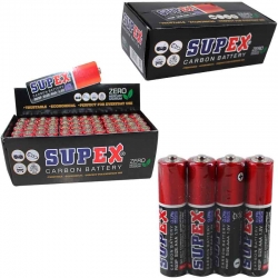 Supex r03 1.5 volt aaa çinko karbon ince kalem pil (60li paket kumanda pili)