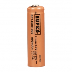 Supex sp14500-900s lityum ion 3.7 volt 900 mah şarj edilebilir başlikli pil tekli