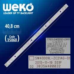 Sw40d09l-zc21ag-01 - 5s1p - 303sw400032 - l type - 40.8 cm 5 ledli - (wk-1322)