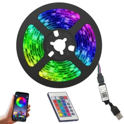 Televizyon arkasi rgb şerit led usb kumandali 3 metre app kontrol hightek ht-3261