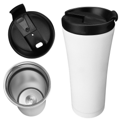 Termos kupa mat paslanmaz çelik beyaz 500ml s-link sl-tm1971a