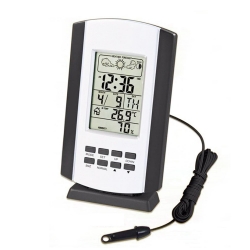 Tt t-echni-c h-115ab termometre dijital iç dış ortam alarm saatli