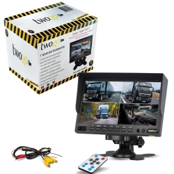 Twogo go-4400 7 inç araç monitörü set 4 kamera quart ahd analog ips ekran hibrit