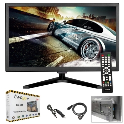 Twogo go-i20 led monitör 20 inç 12-220 volt vga hdmi rca usb dahili hoparlör