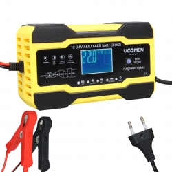 Ucomen uc-c121001a sari 12/24 volt 10 amper led göstergeli akü şarj cihazi
