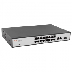 Uranium poe-1621sfp 2x gigabit uplink 1x sfp 16 port 10/100 mbps 200 watt poe switch