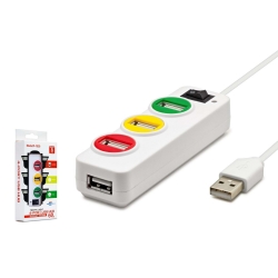 Usb 2.0 hub çoklayici 4 port anahtarli işikli hadron hdx-7018