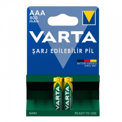 Varta ni-mh 1.2 volt - 800 mah hr03 aaa şarjli 2li ince kalem pil