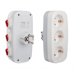 Vea ve-22417 16 amper - 3500 watt 3lü ayri anahtarli priz