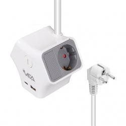 Vea VE-G903YC 3'Lü USB+ Type-C Girişli Anahtarlı 1.5 Metre Grup Priz