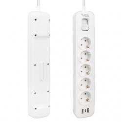 Vea VE-NOVA105U A Class 5'Li 2 Usb'li Anahtarlı 1.5 Metre Akım Korumalı Priz
